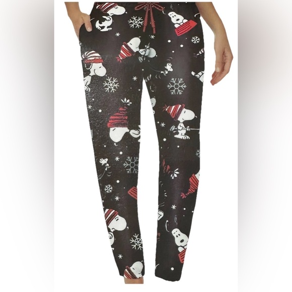 Peanuts Snoopy Comfy Women’s Christmas Sleep Jogger W/ Pockets Sz XL (16-18) NEW - Picture 5 of 9